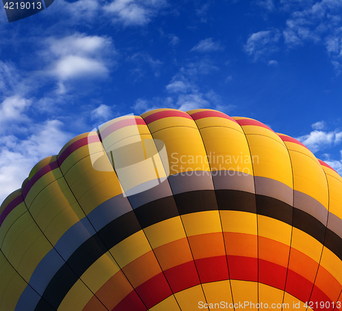 Image of Hot air balloon on blue sky