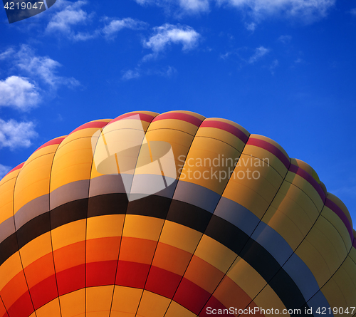 Image of Hot air balloon on blue sky