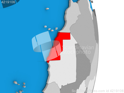 Image of Western Sahara on globe