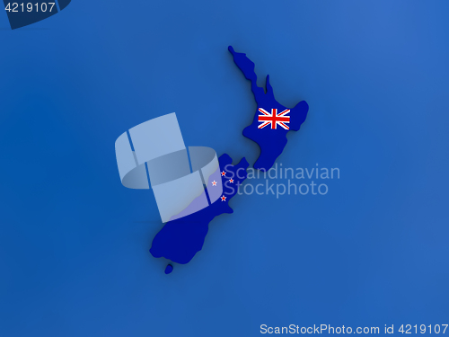 Image of New Zealand on globe