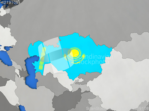 Image of Kazakhstan on globe