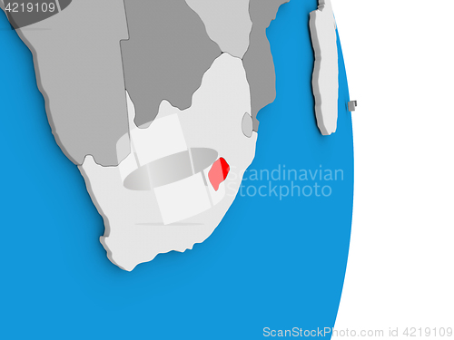 Image of Lesotho on globe