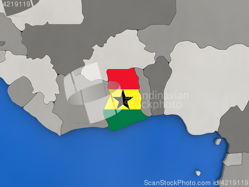 Image of Ghana on globe