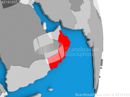 Image of Oman on globe