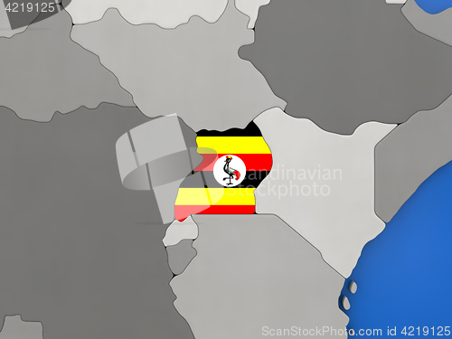 Image of Uganda on globe