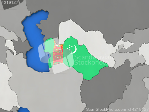 Image of Turkmenistan on globe
