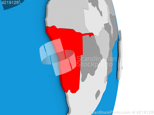 Image of Namibia on globe