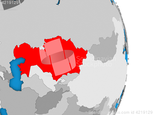 Image of Kazakhstan on globe