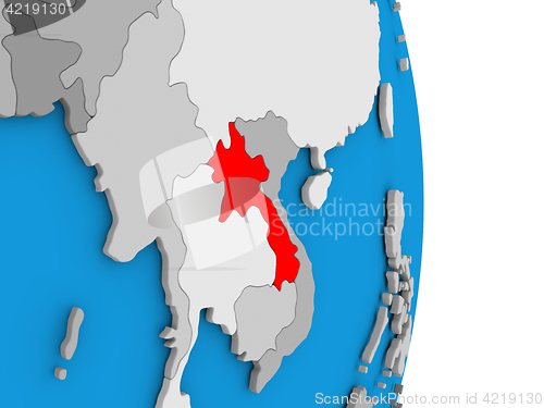 Image of Laos on globe