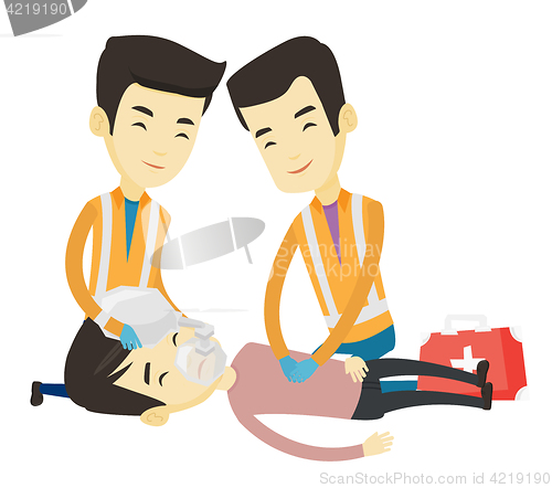 Image of Paramedics doing cardiopulmonary resuscitation.