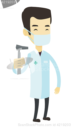 Image of Ear nose throat doctor vector illustration.