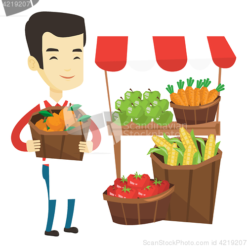 Image of Greengrocer with fruits and vegetables.