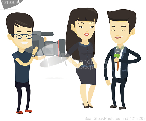 Image of TV interview vector illustration.