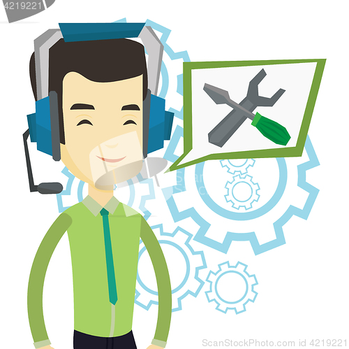 Image of Technical support operator vector illustration.