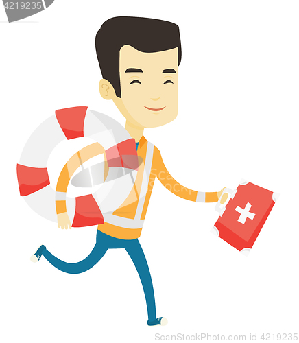 Image of Paramedic running with first aid box.