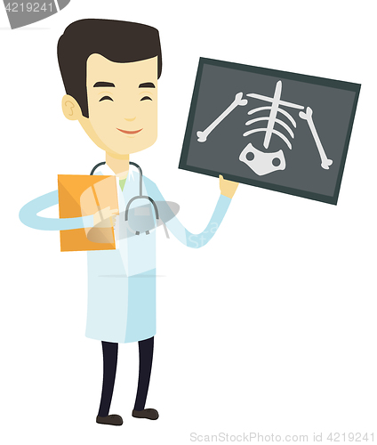 Image of Doctor examining radiograph vector illustration.