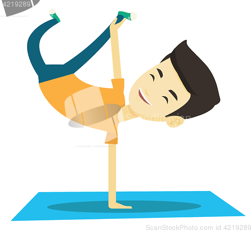 Image of Young man breakdancing vector illustration.