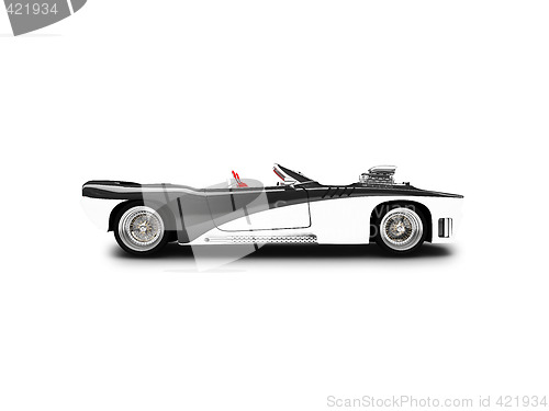 Image of isolated black car side view