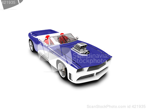 Image of isolated blue car front view 03