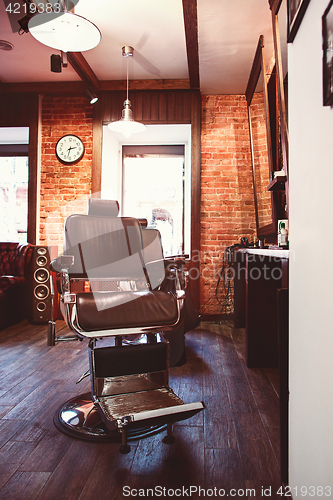 Image of Vintage chair in barbershop