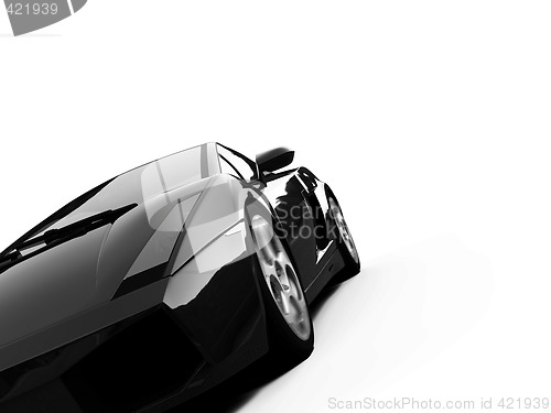 Image of isolated closeup sportcar view
