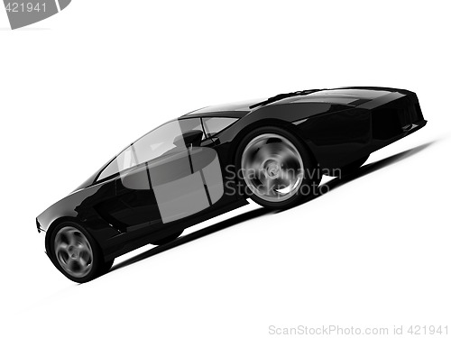 Image of isolated closeup sportcar view