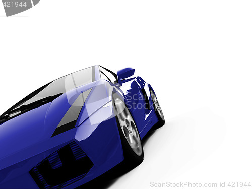 Image of isolated closeup sportcar view