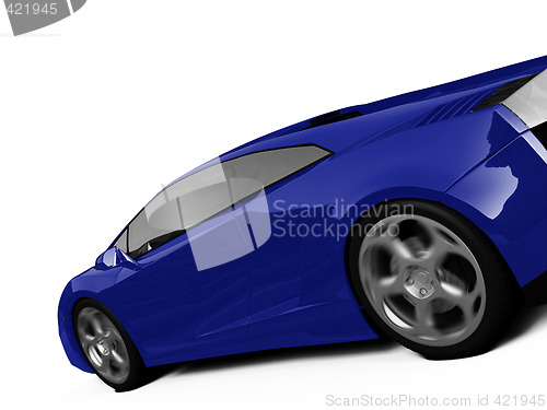 Image of isolated closeup sportcar view