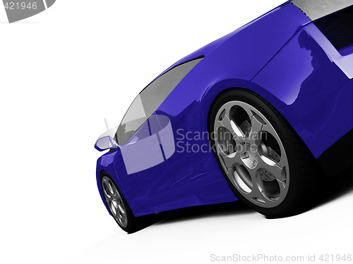 Image of isolated closeup sportcar view