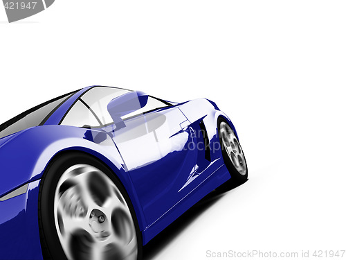 Image of isolated closeup sportcar view