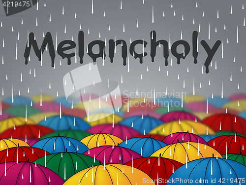 Image of Melancholy Rain Indicates Low Spirits And Dejectedness