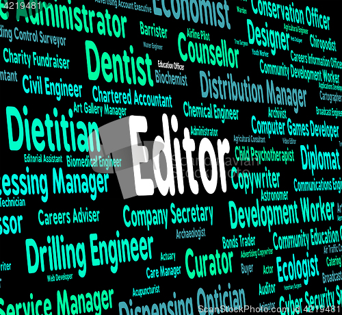Image of Editor Job Means Hiring Word And Text