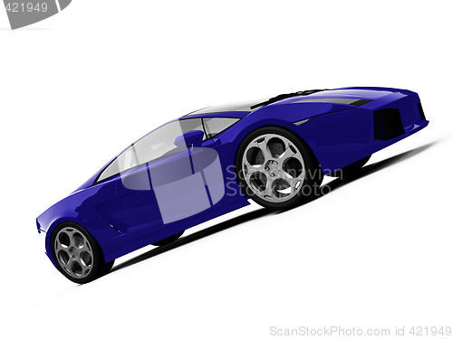 Image of isolated closeup sportcar view