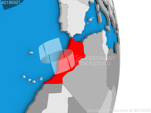 Image of Morocco on globe