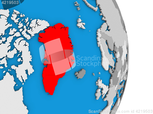 Image of Greenland on globe