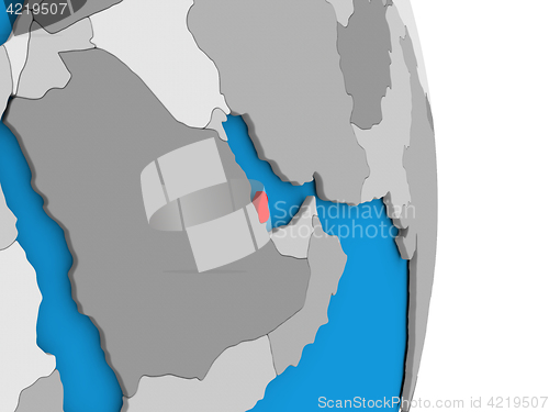 Image of Qatar on globe