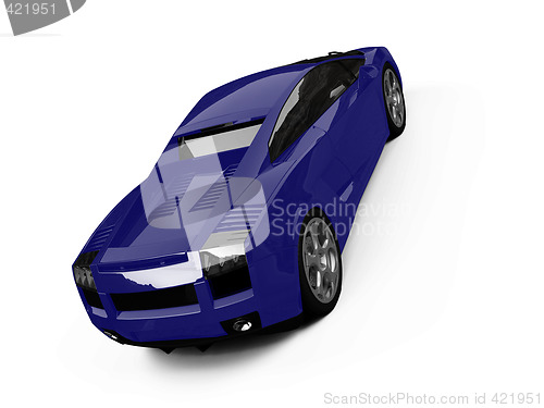 Image of isolated closeup sportcar view