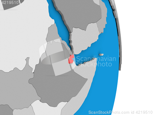 Image of Djibouti on globe