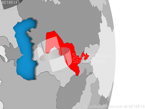 Image of Uzbekistan on globe
