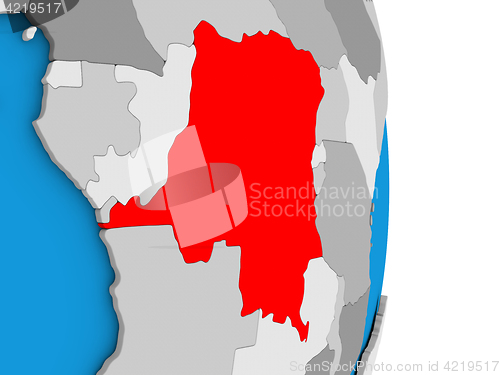 Image of Democratic Republic of Congo on globe