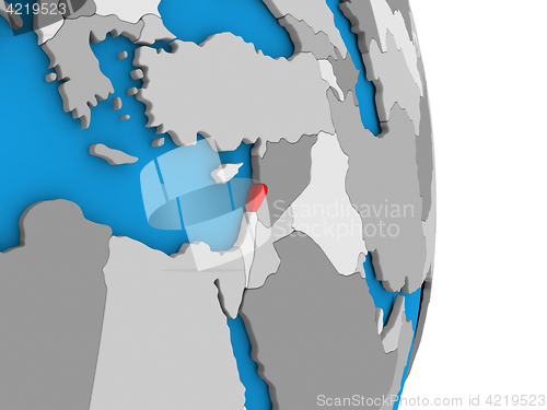 Image of Lebanon on globe