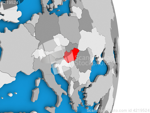 Image of Hungary on globe