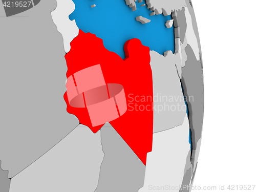 Image of Libya on globe