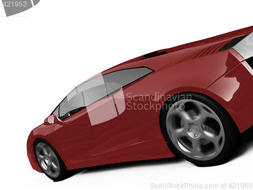 Image of isolated closeup sportcar view