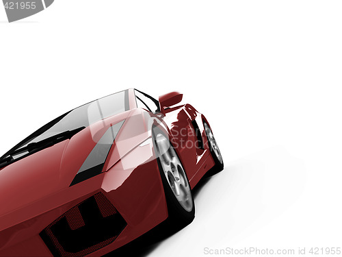 Image of isolated closeup sportcar view