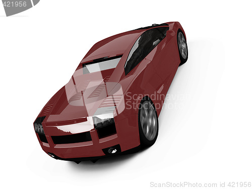 Image of isolated closeup sportcar view