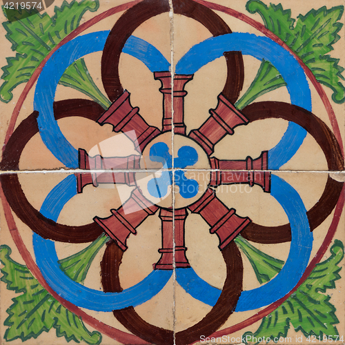 Image of Traditional Portuguese glazed tiles