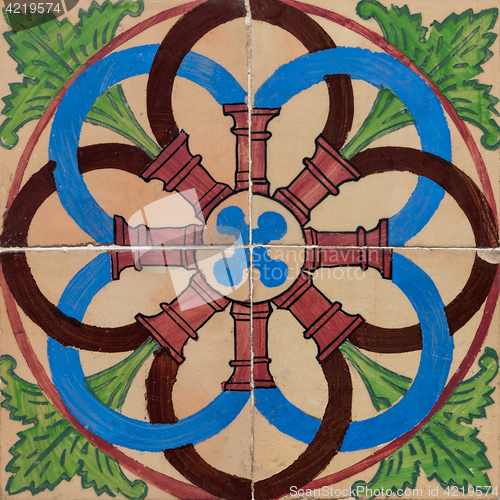 Image of Traditional Portuguese glazed tiles