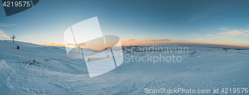 Image of Panoramic view of the Ski Resort during sunset at Serra da Estre