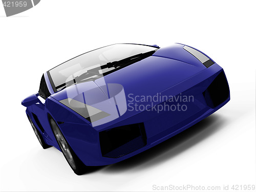 Image of isolated closeup sportcar view